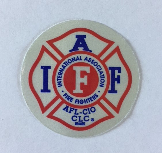 IAFF Firefighter HELMET Decal 2" Sticker Red Black White Premium Laminated 0410
